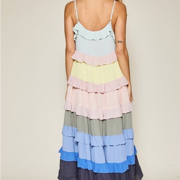 Multi-Colored Tiered Maxi - Picture 2 of 2